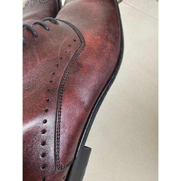 Mercanti Fiorentini Mens Burgundy Leather Oxford Dress Shoes 8.5 Leather Lace main image 7